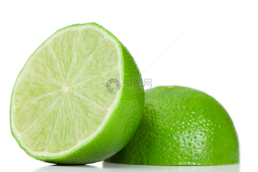 绿色一半柠檬团体水果产品食品营养异国蔬菜生产食物白色图片