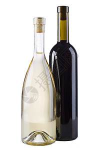 两瓶红酒和白酒玻璃派对液体产品软木庆典酒厂饮料瓶子绿色背景图片