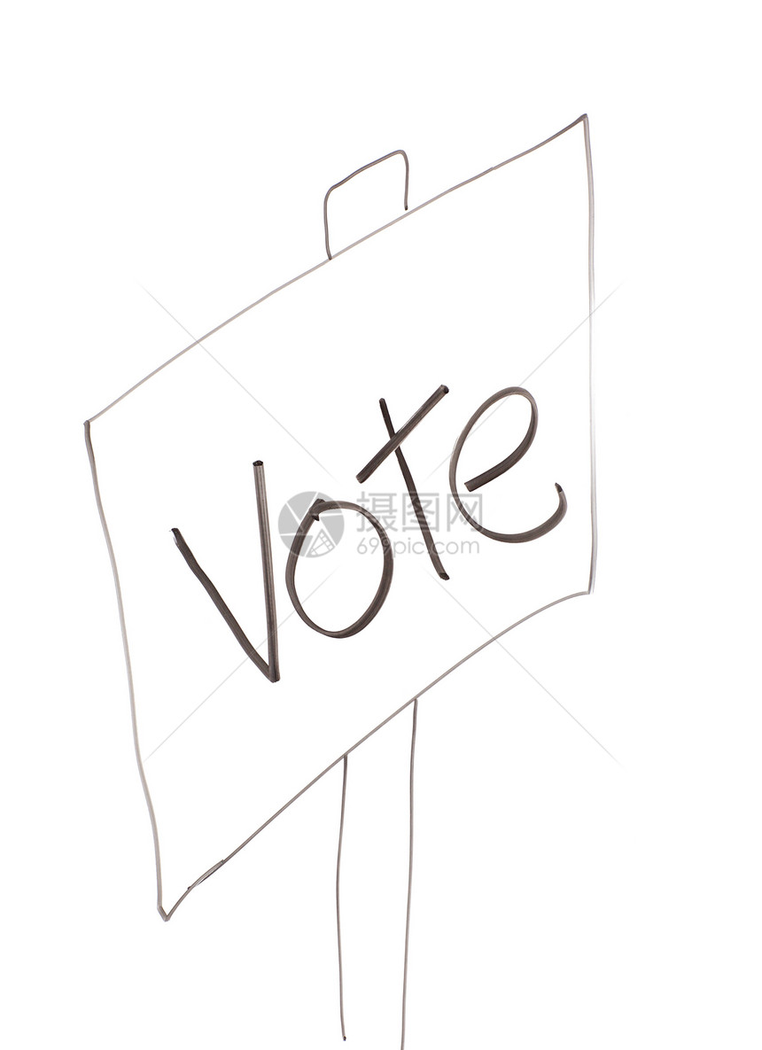 绘图角度符号 上面写有“ vote” 一词图片