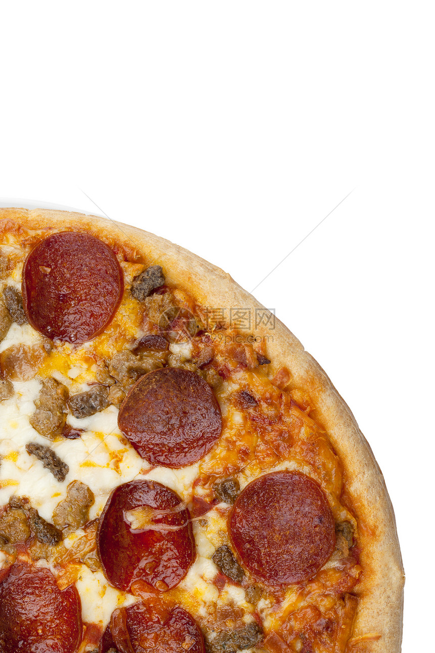 披萨的作物形象脆皮美食吃饭摄影配料送货文化浇头香肠小吃图片