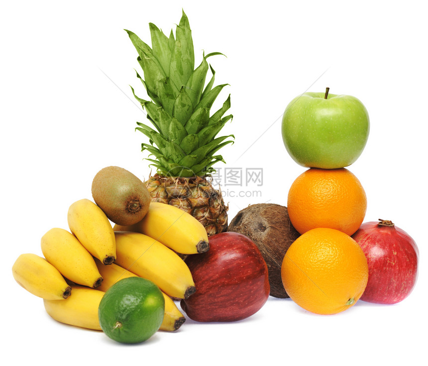 丰富多彩的新鲜果实水果异国食物市场收藏团体奇异果生活菠萝情调图片