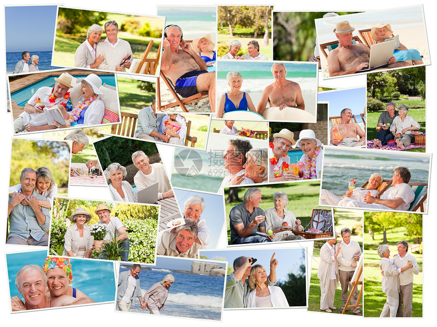 老年夫妇在一起共度时间的拼凑乐趣拥抱家庭盒子情人丈夫公园夫妻男人成人图片