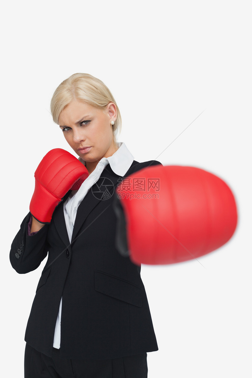 红手套打斗的重女人图片