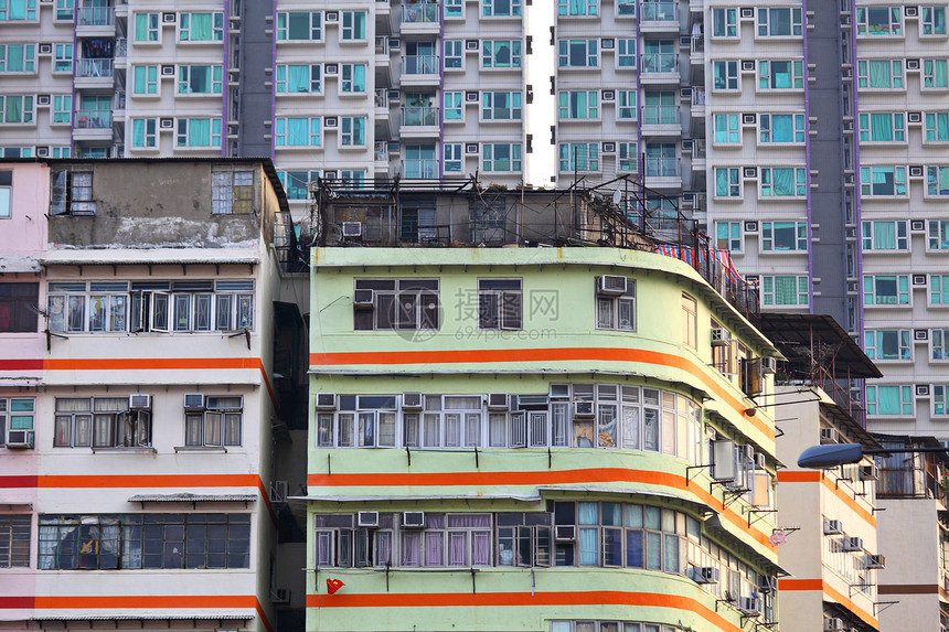 香港旧楼和新大楼抵押建筑财产窗户建筑学城市不动产住房地板天空图片