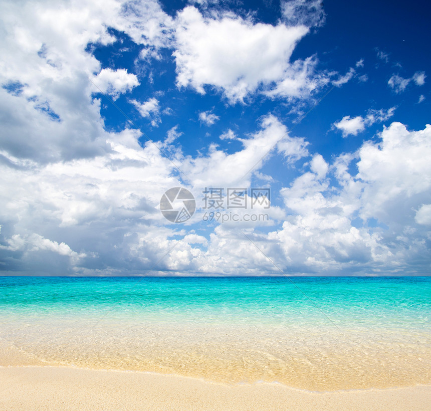 海 海旅行阳光蓝色支撑太阳热带天空天堂海浪海岸图片