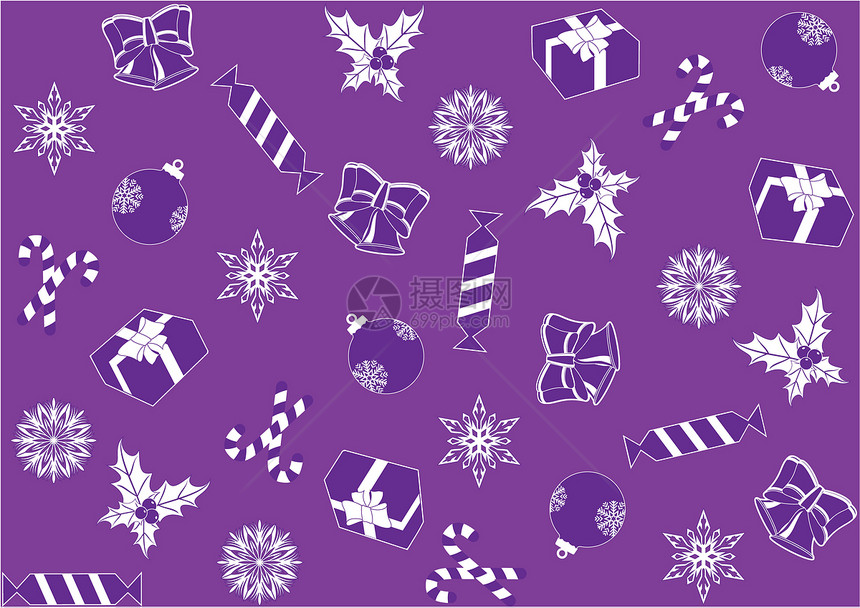 圣诞节的无缝紫色背景图片