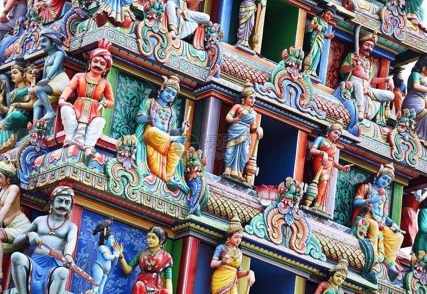 Hhindu 寺庙雕像地标纪念碑入口游客雕塑艺术历史性旅游建筑祷告图片