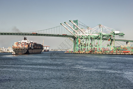 洛杉矶港口航运业公司船运港港口海洋血管桥梁进口商业历史海军载体码头背景图片