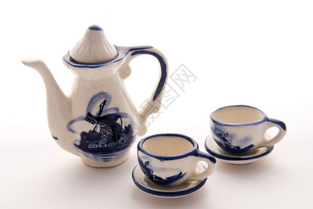 手绘茶壶分割线微型茶壶茶杯飞碟服务咖啡壶咖啡杯手绘甲板陶器咖啡背景
