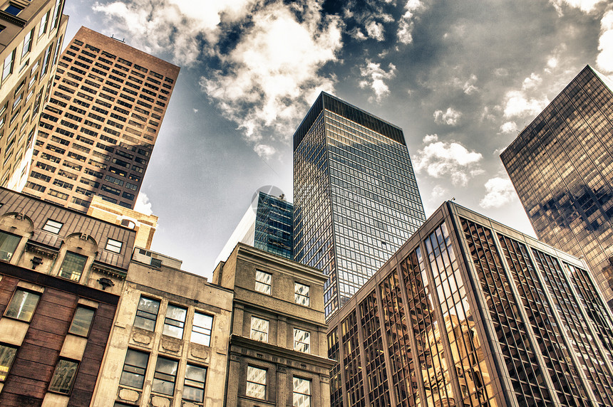 纽约市曼哈顿天线蓝色工作帝国商业街道市中心办公室建筑学全景历史性图片