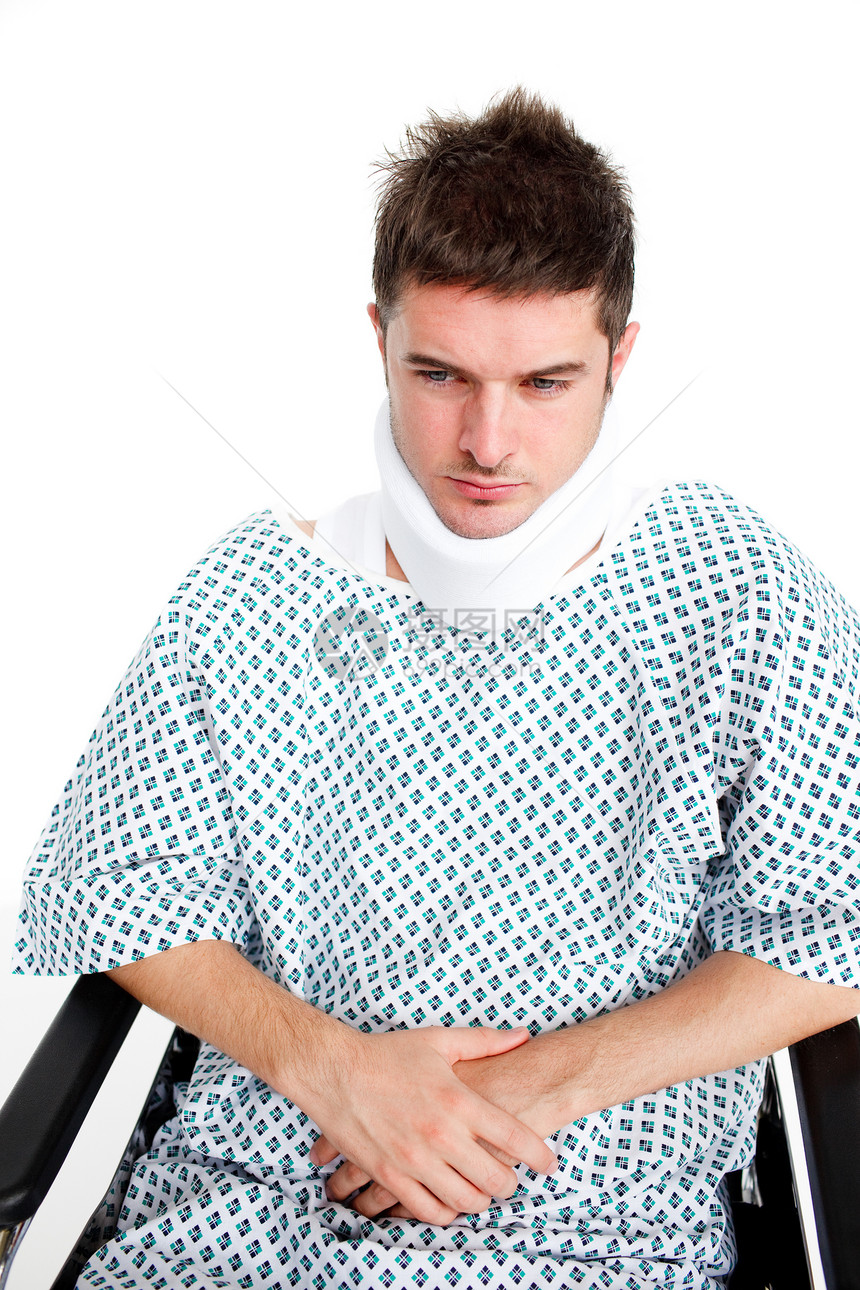 医院内有外科颈部的伤感病人图片