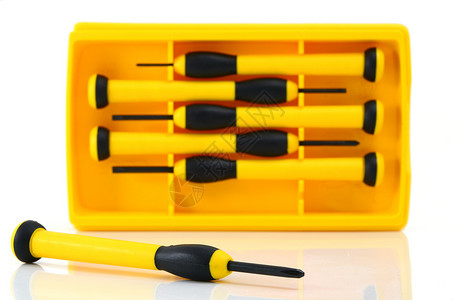 螺旋刀黄色工作塑料金属工具背景图片