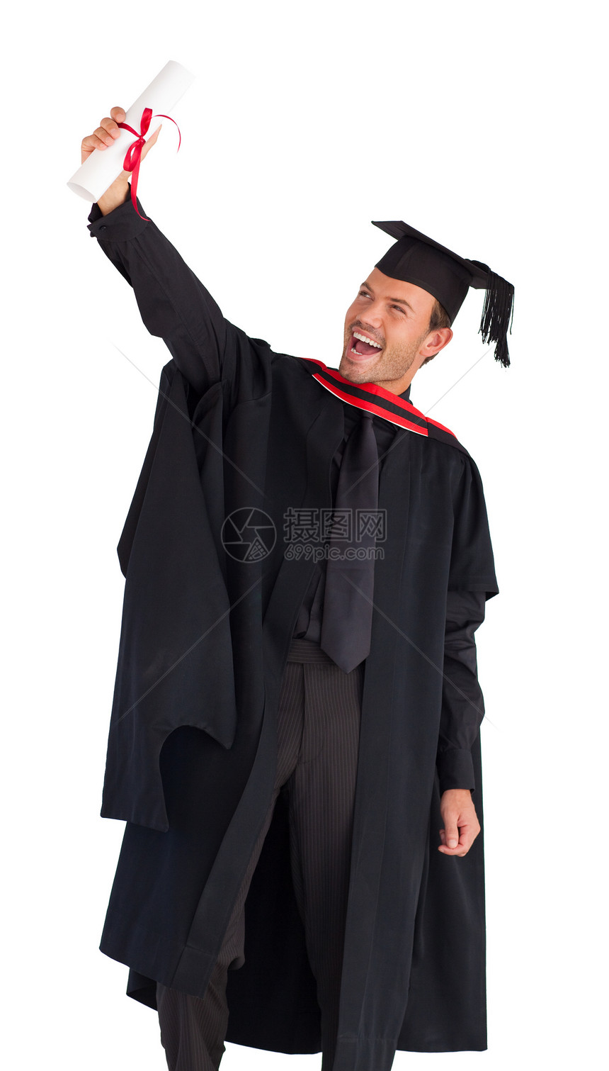 庆祝毕业的欢乐男人图片