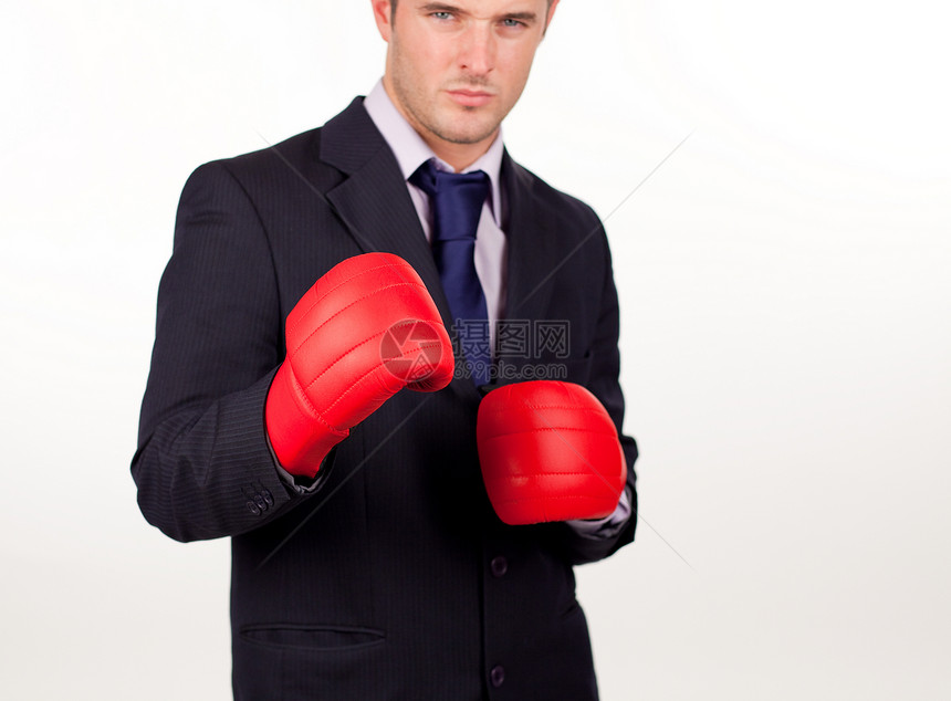 带拳手套的商务人士胜利工人男人行动经理人士商务斗争老板导演图片