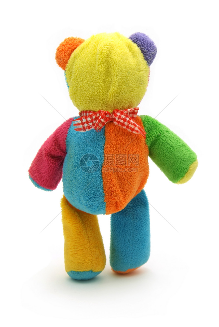 可爱的小泰迪熊柔软度标签微笑毛皮庆典蓝色童年乐趣展示娃娃图片