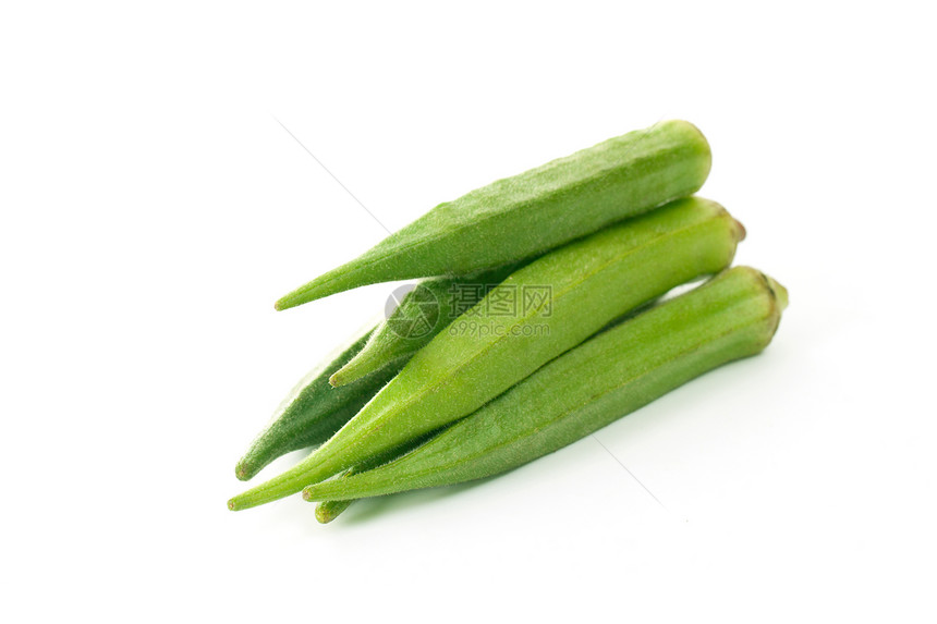 新鲜原始花屋秋葵植物健康绿色蔬菜豆荚食物水果饮食营养图片