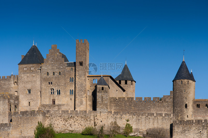法国卢乌西隆墙壁堡垒建筑建筑学旅行城市村庄旅游遗产晴天图片