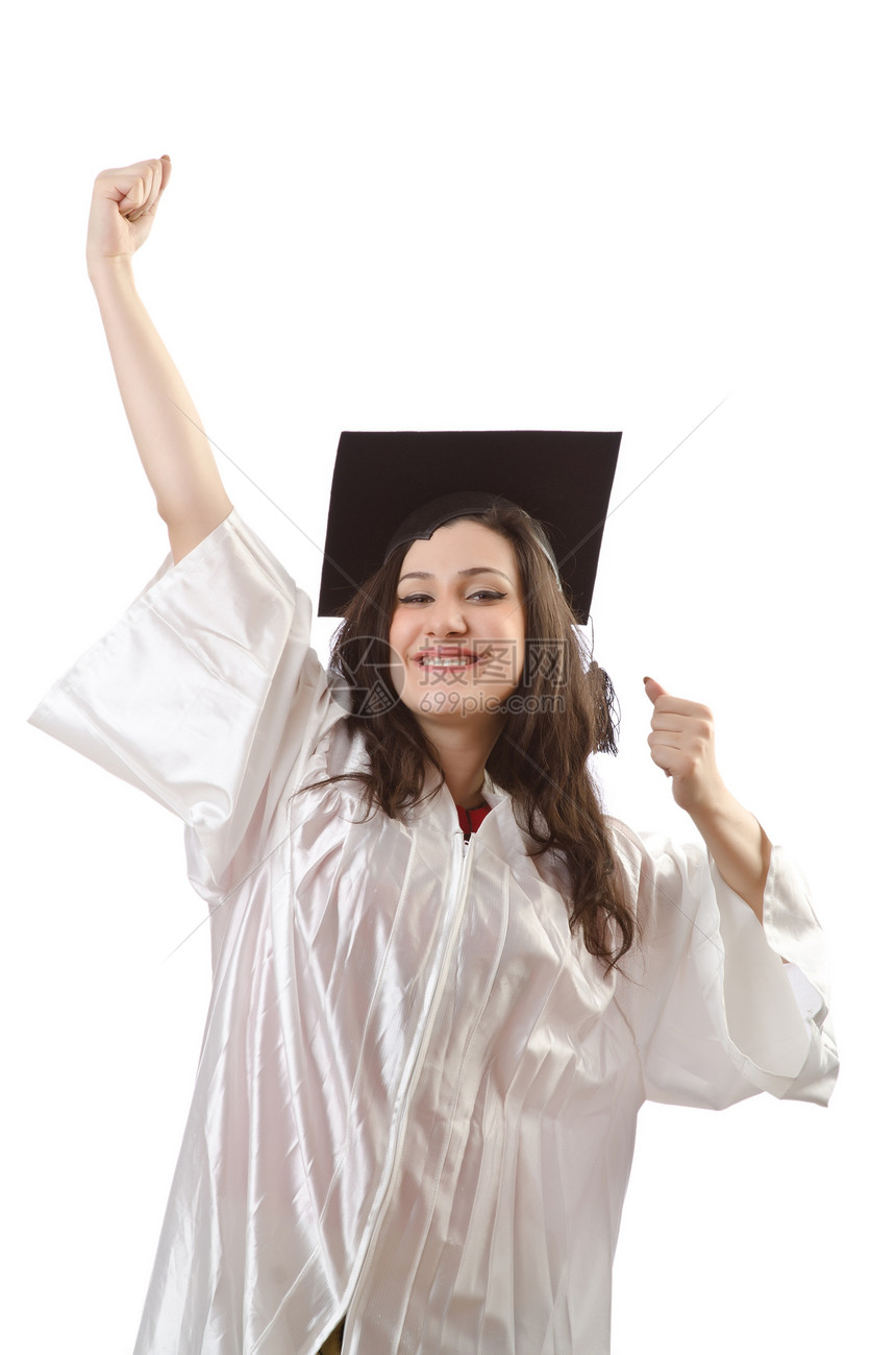 毕业文凭白人木板学校学士成人流苏庆典学习白色大学幸福图片