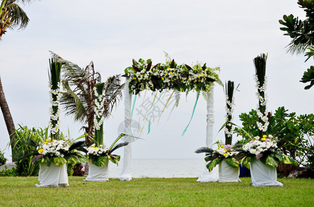 婚礼花卉拱门弗洛拉尔结婚仪式的拱门背景