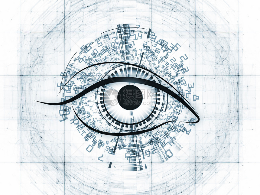 技术观眼睛墙纸圆圈中心鸢尾花白色插图网格虚拟现实瞳孔图片