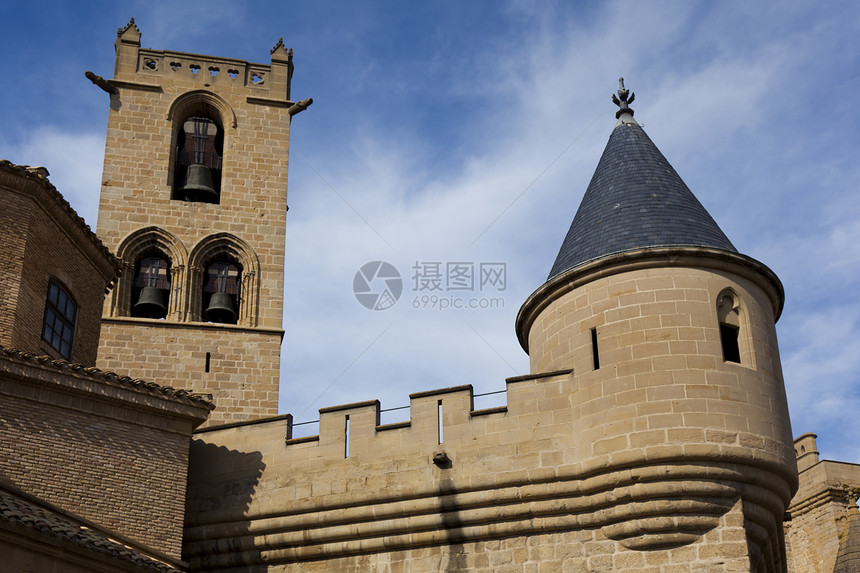 西班牙纳瓦拉奥利特城堡旅行建筑学建筑石头防御旅游墙壁遗产精英历史图片