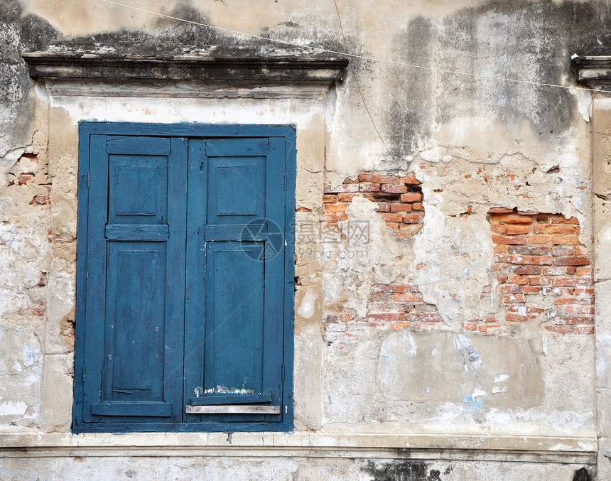 农村窗口艺术墙纸窗户房子乡村风化雕刻蓝色古董框架图片