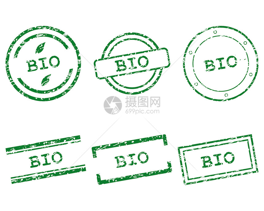 生物邮票插图按钮墨水标签橡皮贴纸商业绿色烙印打印图片