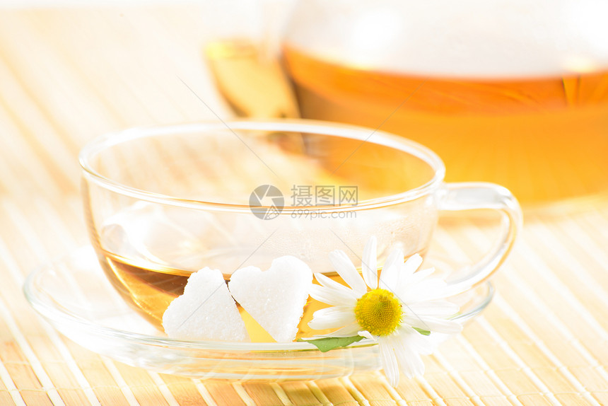茶杯加香草甘菊茶照片液体药品服务饮料卫生时间杯子草本植物温泉图片