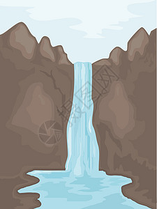 小瀑瀑关于瀑瀑的插图 eps10设计图片