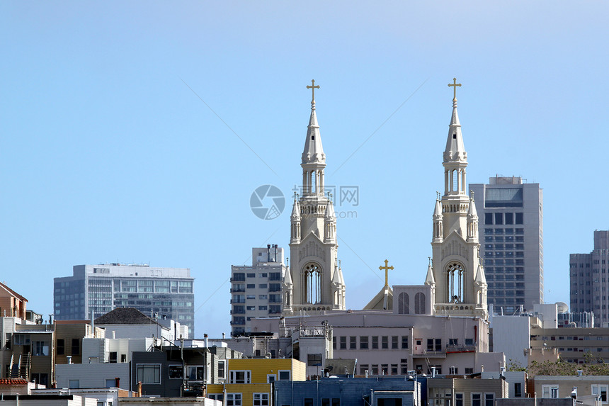 旧金山教堂顶峰图片