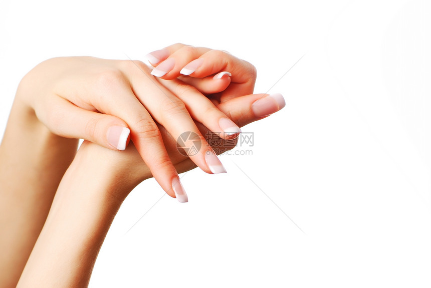 美丽的手抛光化妆品女士治疗拇指女性指甲温泉皮肤手指图片