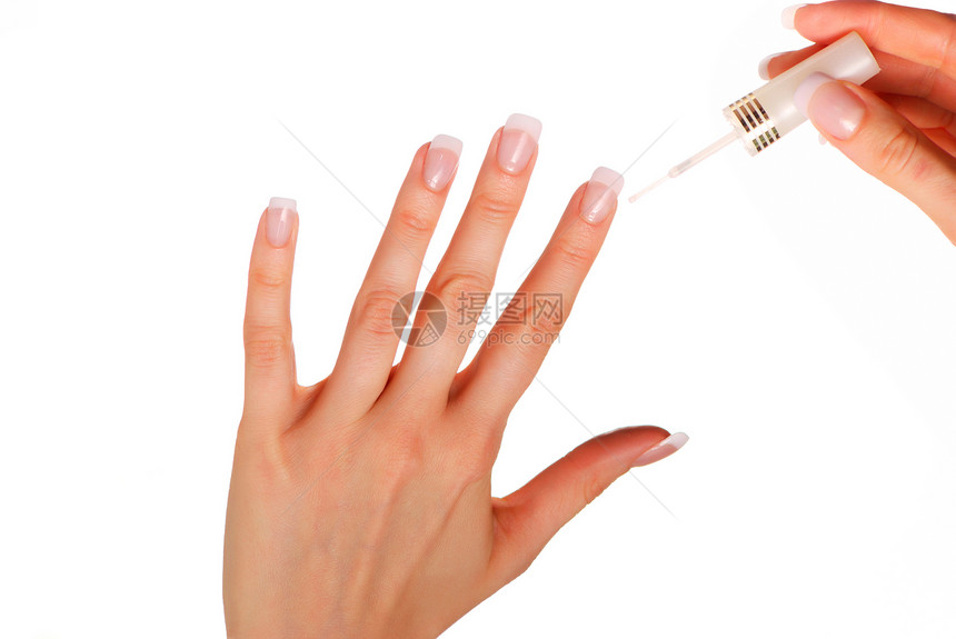 应用指甲油皮肤白色治疗拇指抛光女性身体女士化妆品温泉图片