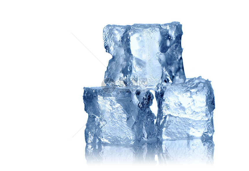 冰立方体反射液体正方形白色团体蓝色图片
