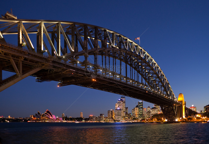 悉尼港桥蓝色房子日落地标港口城市歌剧旅行橙子景观图片