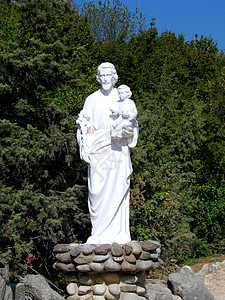 圣约瑟夫雕塑艺术宗教信仰雕像高清图片