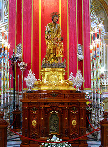 圣约瑟宗教信仰雕塑庆典背景图片