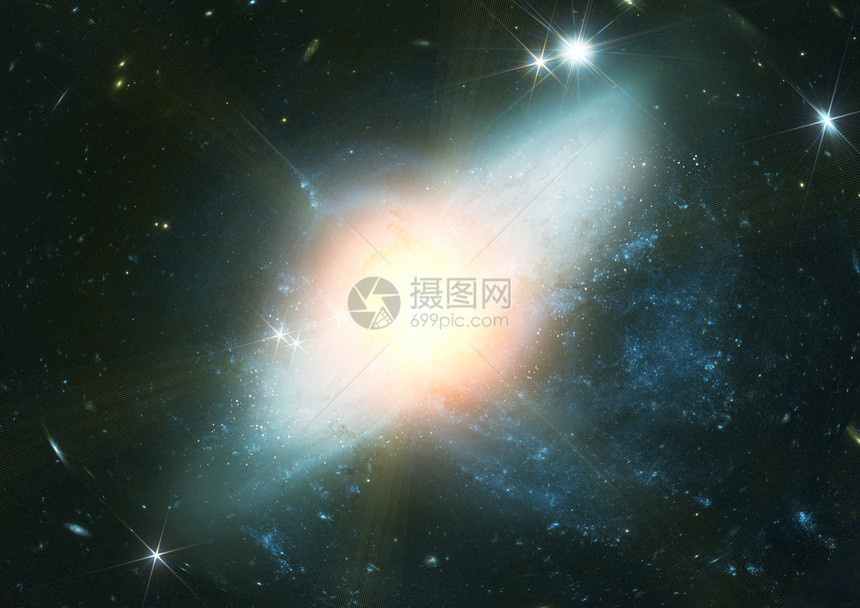 遥远的螺旋星系宇航员火花望远镜太阳光环行星星云飞碟蓝色插图图片