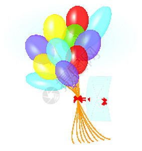 丝带字母和气球矢量背景图片