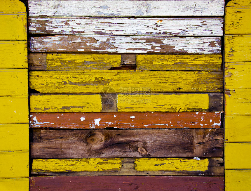 彩色和古老木木制旧墙壁背景图片