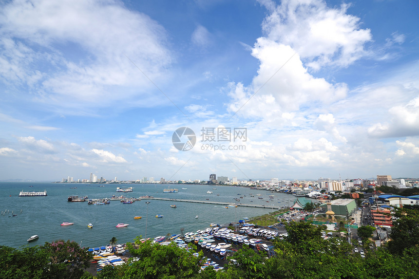 泰国帕塔亚市目的地热带旅游景观天际旅行城市假期海滩气候图片