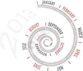 2013年日历螺旋背景图片