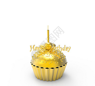 黄金生日蛋糕食物蜡烛甜点包装蛋糕财富火焰金子奶油小吃背景图片