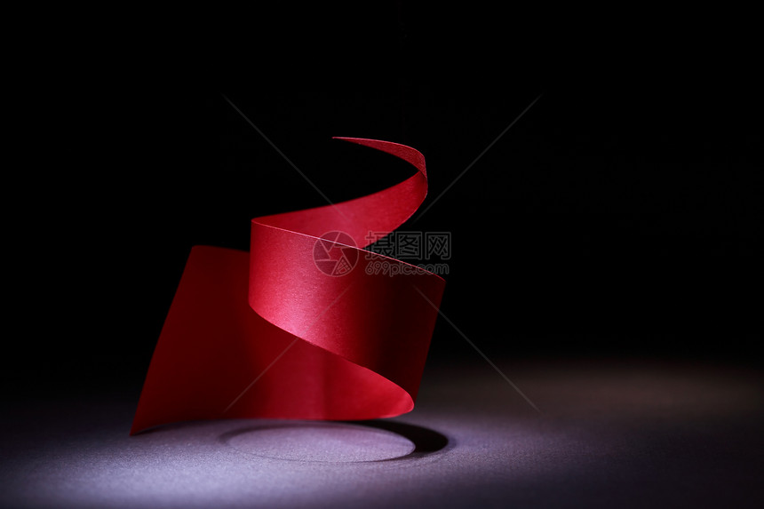 红螺旋对象作品弹性照明艺术折纸阴影运动红色想像力图片