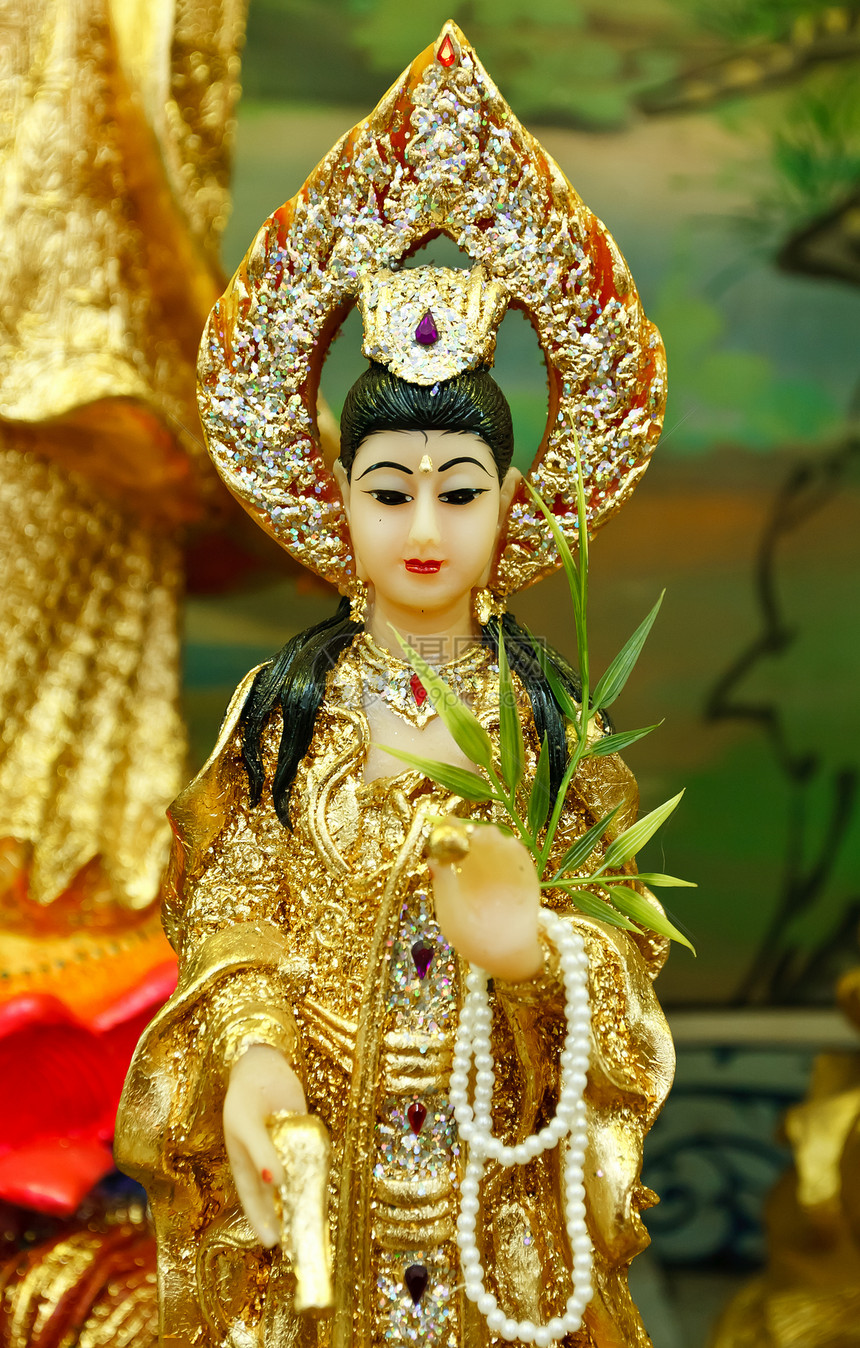 宽燕的布丁形象精神菩萨信仰雕像雕塑文化女性寺庙冥想佛教徒图片