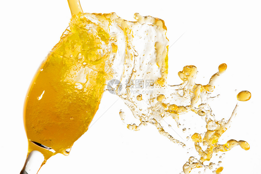 新鲜果汁橙子溪流饮料玻璃飞溅生活水果食物液体气泡图片