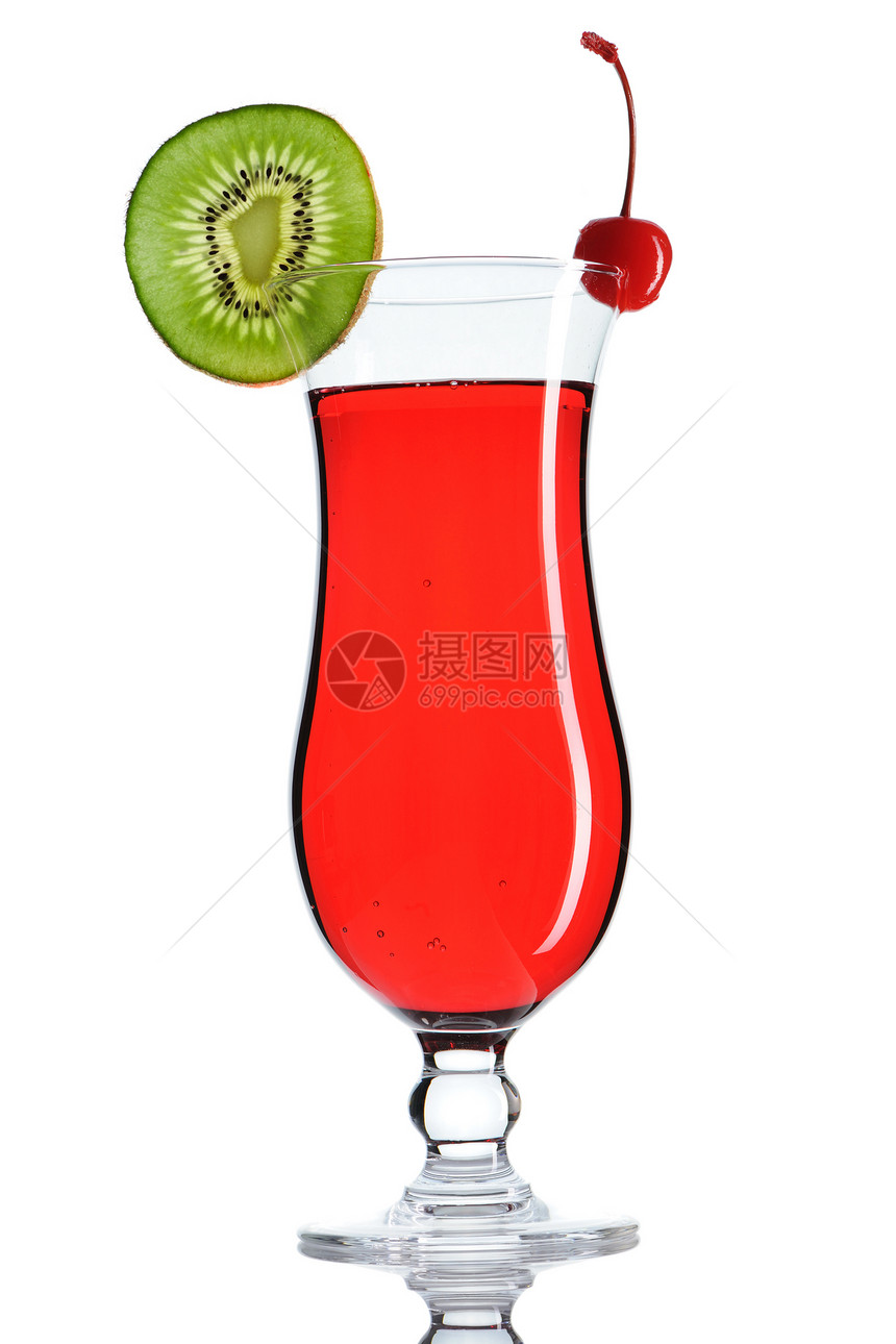 飓风鸡尾酒水果白色果汁热带酒精红色奇异果玻璃苏打食物图片