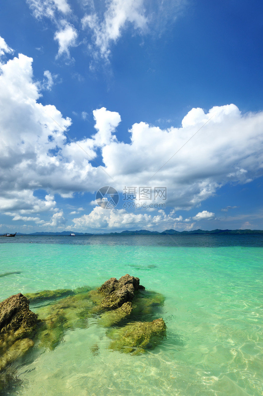 海滩天空海景热带海岸线海浪风景边缘游客地平线假期图片