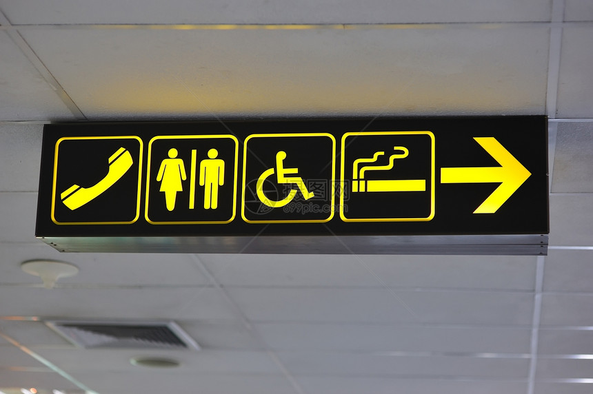 机场厕所标志牌假期运输飞机场卫生间男性旅行女性浴室民众图片
