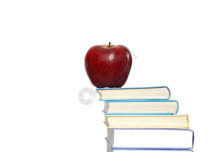 苹果书中的苹果红色学习教育班级水果学校考试图书馆图书营养背景图片