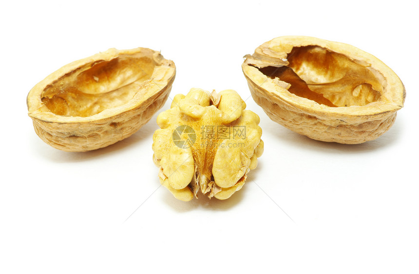 胡桃种子坚果粉碎饮食食物美食小吃季节性白色核桃图片